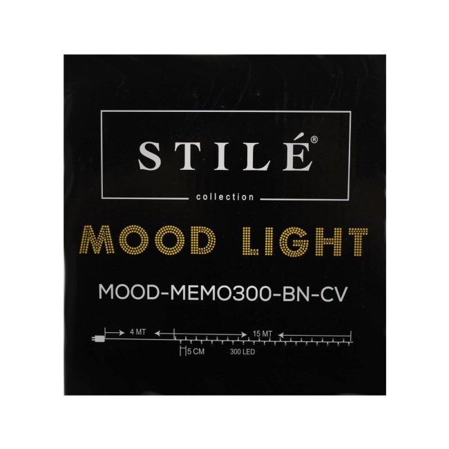 Catena Luminosa 300 Led Funzione Memory 15 m Bianco Naturale Cavo Verde