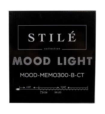 Catena Luminosa 15 m 300 LED Bianco Freddo Cavo Trasparente Funzione Memory