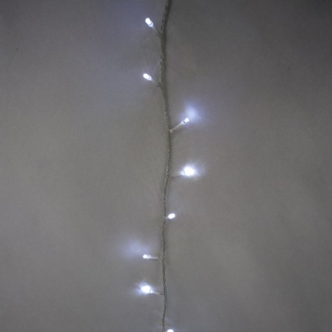 Catena Luminosa 15 m 300 LED Bianco Freddo Cavo Trasparente Funzione Memory