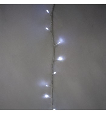 Catena Luminosa 15 m 300 LED Bianco Freddo Cavo Trasparente Funzione Memory