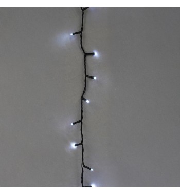 Catena Luminosa 300 Led Bianco Freddo Cavo Verde 15 m Funzione Memory