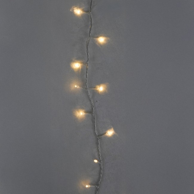 Catena Luminosa 300 Led Funzione Memory 15 m Bianco Naturale Cavo Trasparente