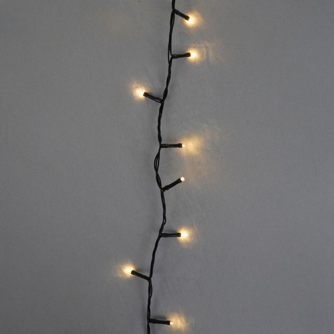 Catena Luminosa 300 Led Funzione Memory 15 m Bianco Naturale Cavo Verde