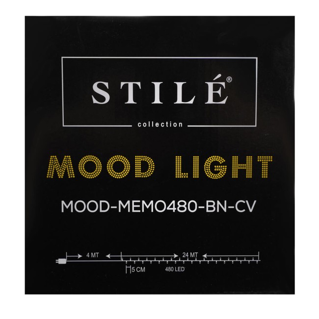 Catena Luminosa 24 m 480 LED Bianco Naturale Funzione Memory Cavo verde