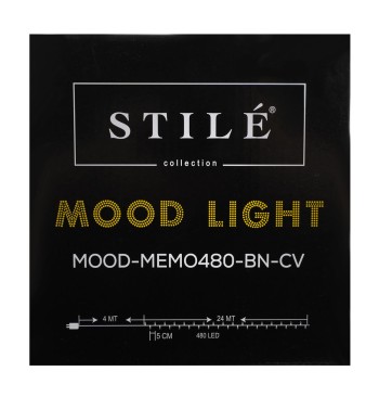 Catena Luminosa 24 m 480 LED Bianco Naturale Funzione Memory Cavo verde