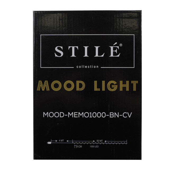 Catena Luminosa 50 m 1000 LED Bianco Naturale Funzione Memory Cavo Verde