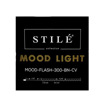 Catena Luminosa 300 Flash Cavo Verde Bianco Naturale 15 m