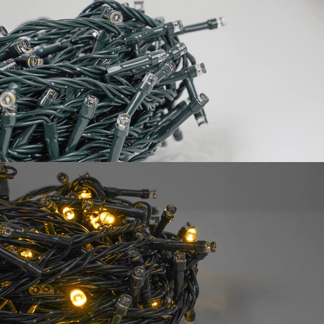 Catena Luminosa 300 Flash Cavo Verde Bianco Naturale 15 m