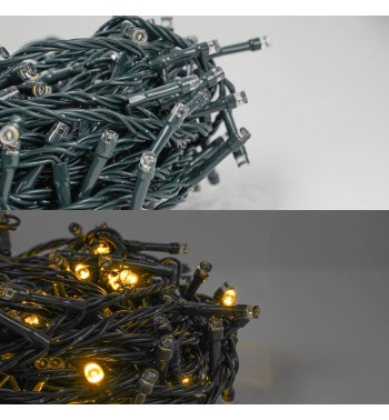 Catena Luminosa 300 Flash Cavo Verde Bianco Naturale 15 m