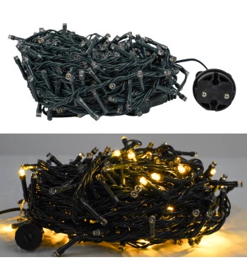 Catena Luminosa 300 Flash Cavo Verde Bianco Naturale 15 m