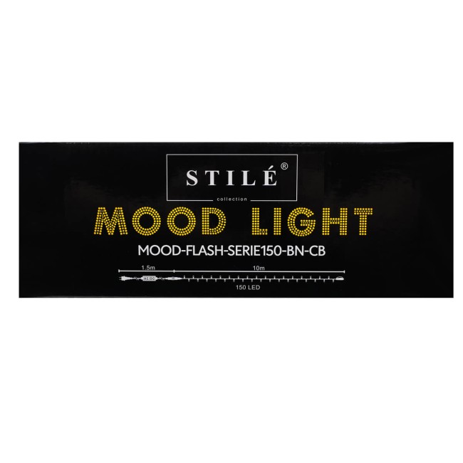Catena Luminosa 10 m 150 LED Flash Bianco Naturale Cavo Bianco