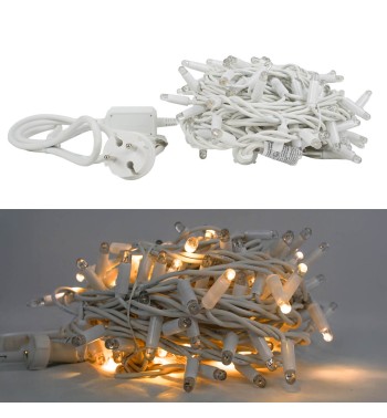 Catena Luminosa 10 m 150 LED Flash Bianco Naturale Cavo Bianco