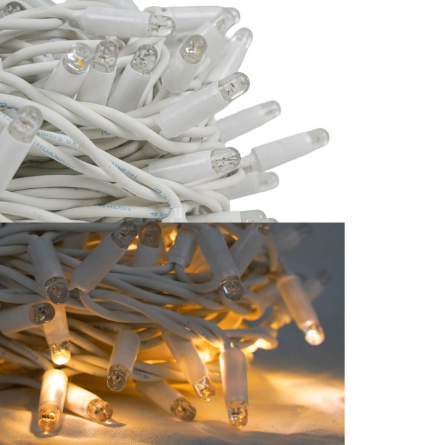 Catena Luminosa 10 m 150 LED Flash Bianco Naturale Cavo Bianco