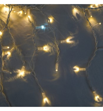 Pioggia Luminosa Prolungabile | Cavo Bianco 3 x H.0,9 mt | 156 Led Bianco Naturale + 18 Flash