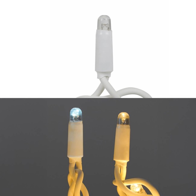 Pioggia Luminosa Prolungabile | Cavo Bianco 3 x H.0,9 mt | 156 Led Bianco Naturale + 18 Flash