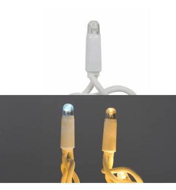 Pioggia Luminosa Prolungabile | Cavo Bianco 3 x H.0,9 mt | 156 Led Bianco Naturale + 18 Flash