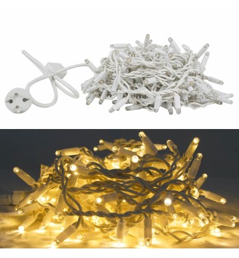 Pioggia Luminosa Prolungabile | Cavo Bianco 3 x H.0,9 mt | 156 Led Bianco Naturale + 18 Flash