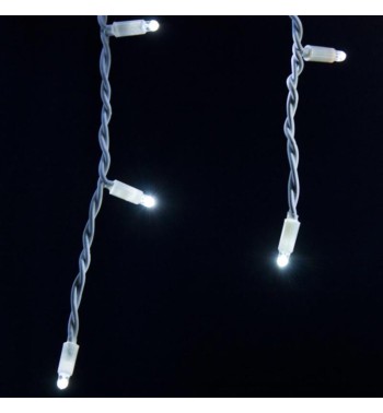 Pioggia Luminosa Prolungabile | Cavo Bianco 3 x h.0,9 mt | 156 Led Bianco Freddo + 18 Flash