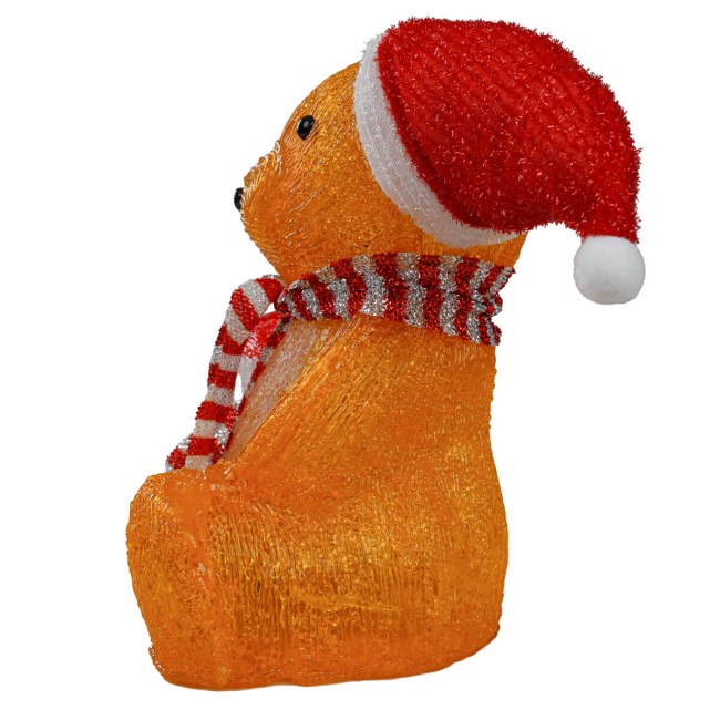 Orsetto Luminoso Natalizio 30 Led in Acrilico H.30 cm