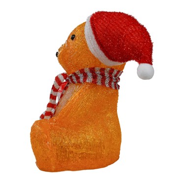 Orsetto Luminoso Natalizio 30 Led in Acrilico H.30 cm