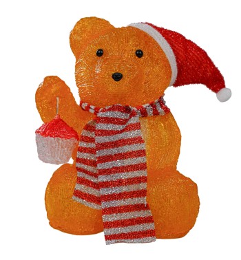 Orsetto Luminoso Natalizio 30 Led in Acrilico H.30 cm