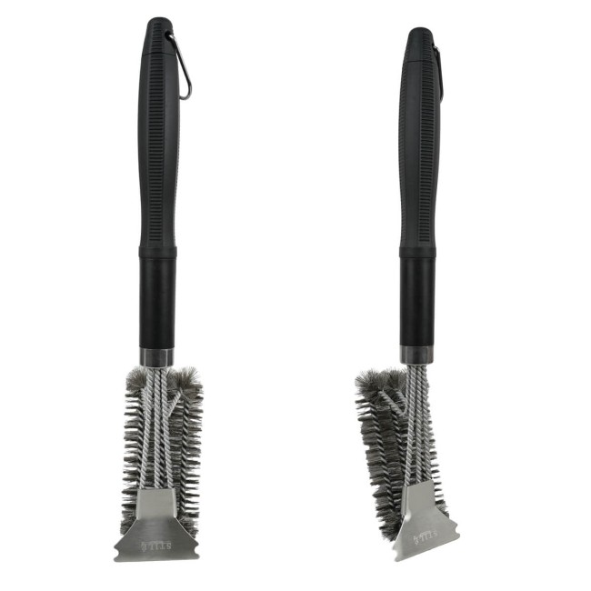 Spazzola BBQ con Doppia Testina in Acciaio Inox