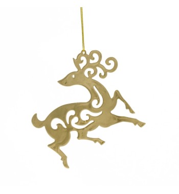 Renna Natalizia Intagliata da Appendere Oro