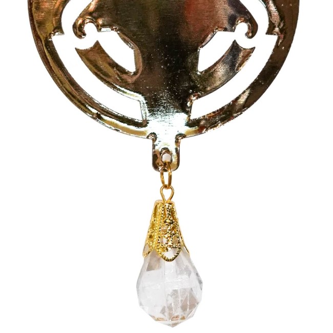 Palla Natalizia in Metallo Oro Intagliata con Pendente H.12 cm