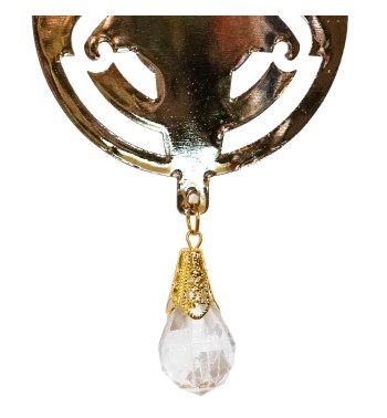 Palla Natalizia in Metallo Oro Intagliata con Pendente H.12 cm