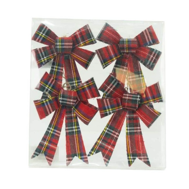 Fiocchi Natalizi da Appendere H.14 cm Confezione da 4 Pz 3 Colori