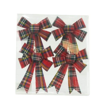 Fiocchi Natalizi da Appendere H.14 cm Confezione da 4 Pz 3 Colori