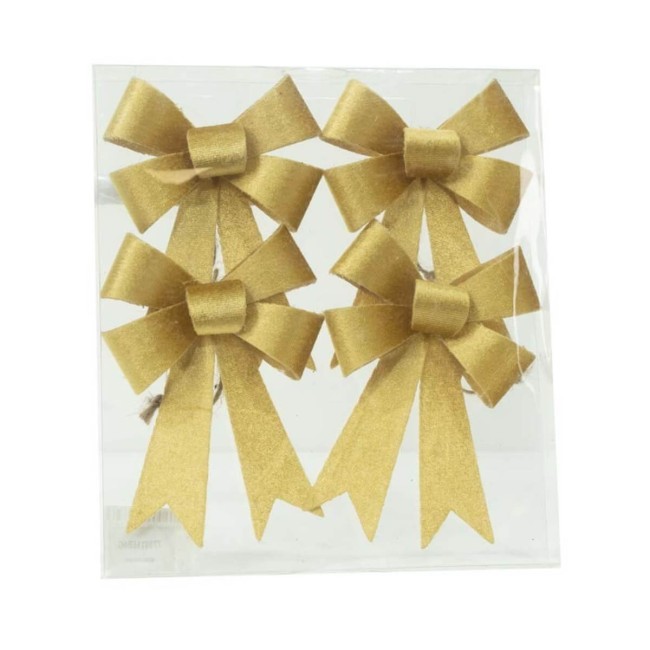 Fiocchi Natalizi da Appendere H.14 cm Confezione da 4 Pz 3 Colori