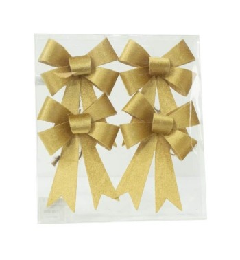 Fiocchi Natalizi da Appendere H.14 cm Confezione da 4 Pz 3 Colori