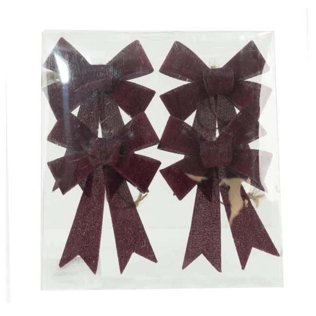 Fiocchi Natalizi da Appendere H.14 cm Confezione da 4 Pz 3 Colori