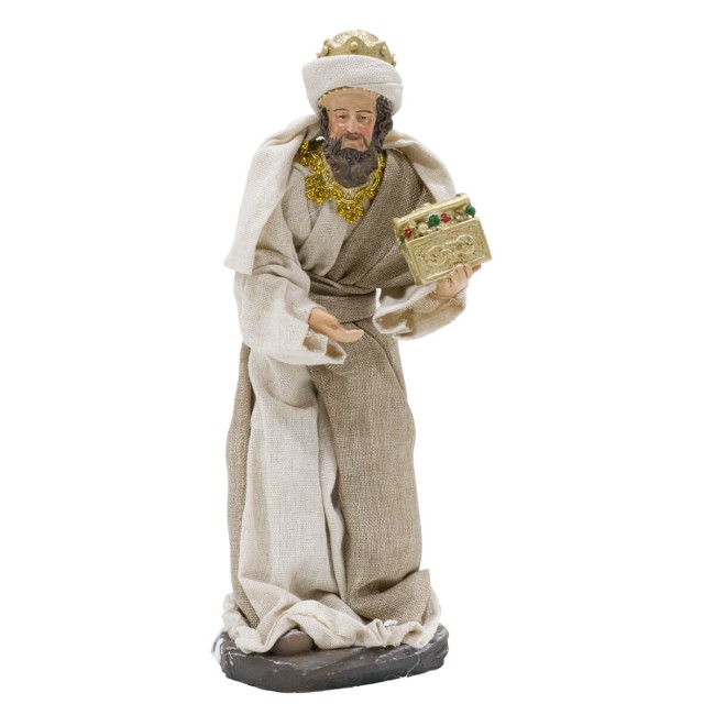 Natività in Poliresina e Tessuto 8 Pz H.30 cm