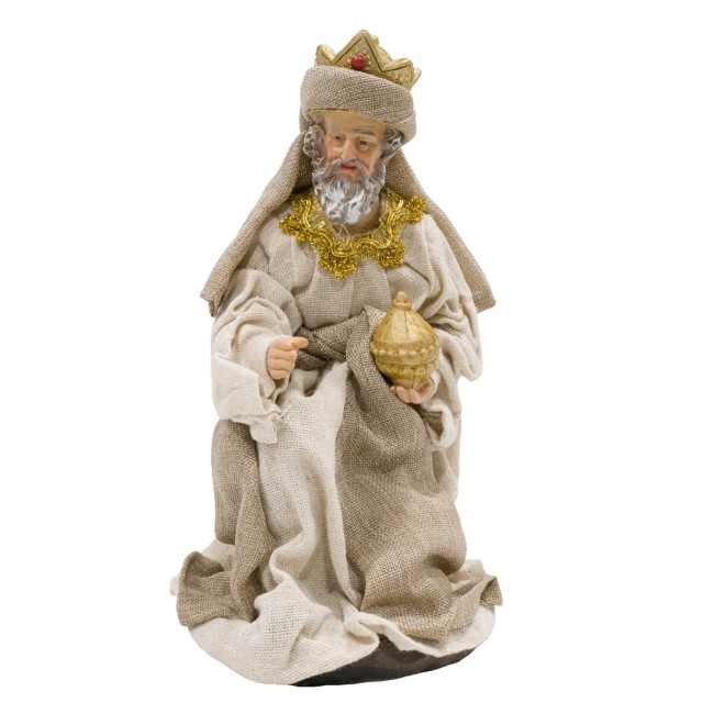 Natività in Poliresina e Tessuto 8 Pz H.30 cm