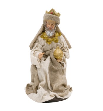 Natività in Poliresina e Tessuto 8 Pz H.30 cm