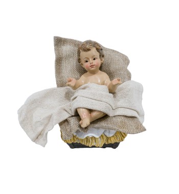 Natività in Poliresina e Tessuto 8 Pz H.30 cm