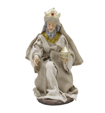 Natività in Poliresina e Tessuto 8 Pz H.40 cm