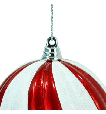 Palla Natalizia Bianca e Rossa D.10 cm