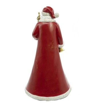 Babbo Natale con Mantello Rosso in Resina H. 37 cm