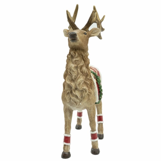 Renna Natalizia in Resina con Sella H.28 cm