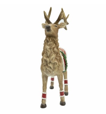 Renna Natalizia in Resina con Sella H.28 cm