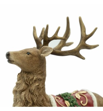 Renna Natalizia in Resina con Sella H.28 cm