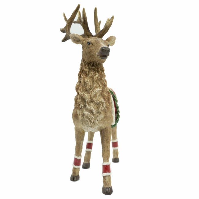 Renna Natalizia in Resina con Sella H.28,5 cm
