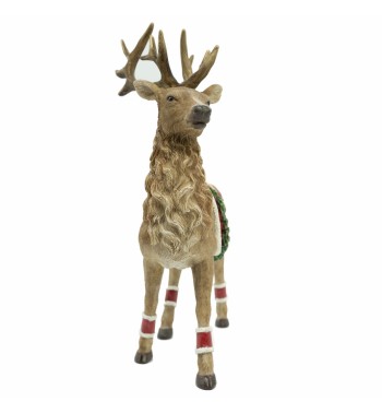 Renna Natalizia in Resina con Sella H.28,5 cm