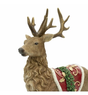 Renna Natalizia in Resina con Sella H.28,5 cm