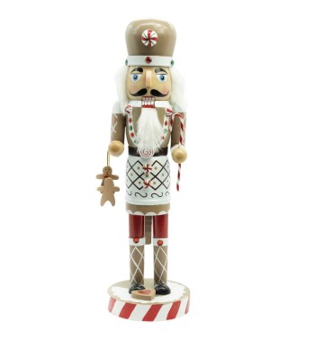 Schiaccianoci Chef Natalizio in Legno con Grembiule H.38 cm