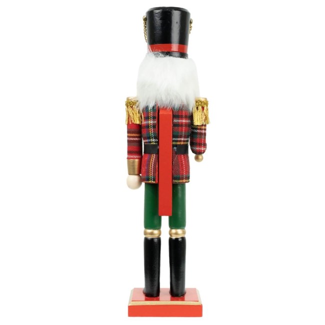 Schiaccianoci Natalizio con Spada e Giacca a Quadri H.38 cm