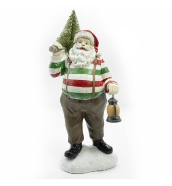 Babbo Natale in Resina con Luci Led H.32 cm